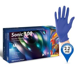 Γάντια Νιτριλίου Sonic 100 χωρίς πούδρα Aurelia 100τεμ μπλε